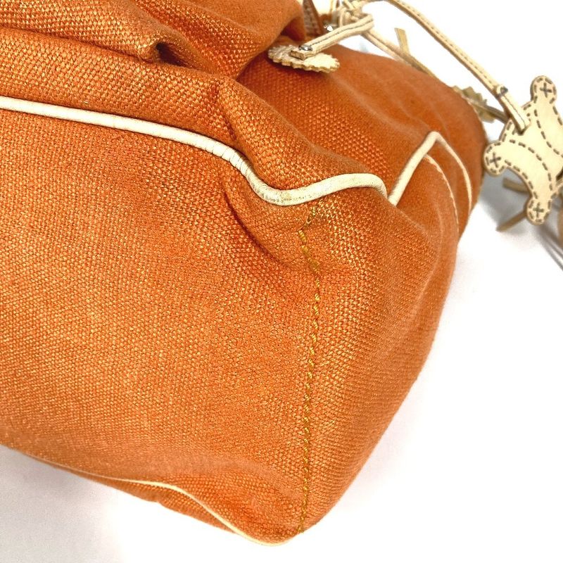Celine Handbag Macadam Boogie Bag Leather Canvas Orange