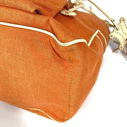 Celine Handbag Macadam Boogie Bag Leather Canvas Orange