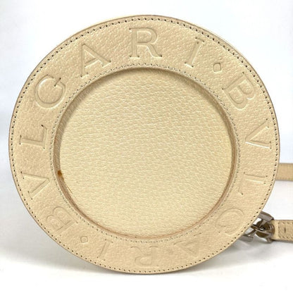 Bvlgari Shoulder Bag Logo Leather White