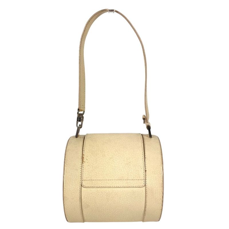 Bvlgari Shoulder Bag Logo Leather White