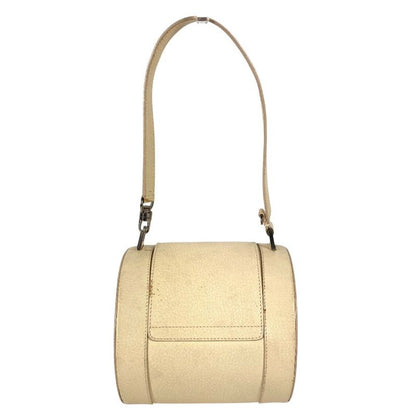 Bvlgari Shoulder Bag Logo Leather White