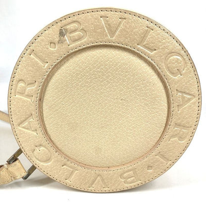 Bvlgari Shoulder Bag Logo Leather White