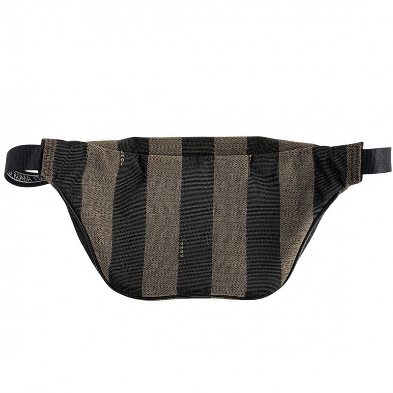 Fendi Body Bag Pecan Stripe Waist Pouch Canvas