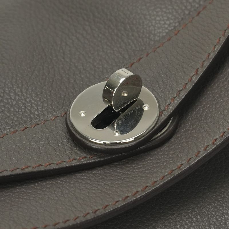 Hermes Lindy 34 Tote Shoulder Bag Etain Gray Silver