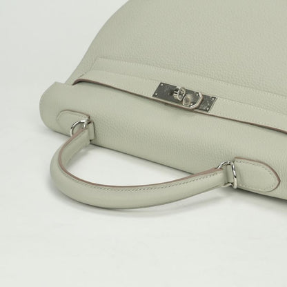 Hermes Kelly 32 Tote Shoulder Bag Togo Grisperle Gray Silver