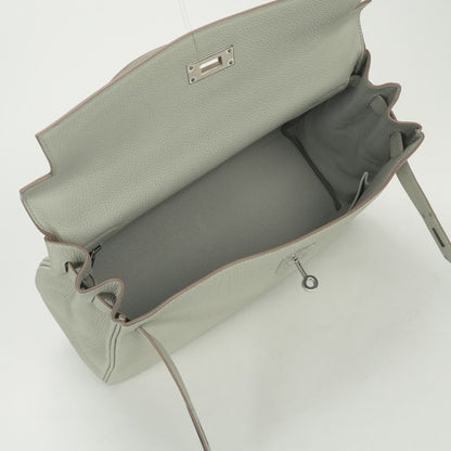 Hermes Kelly 32 Tote Shoulder Bag Togo Grisperle Gray Silver