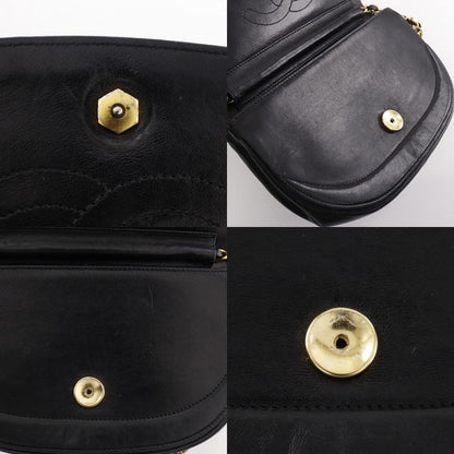 Chanel Half Moon Chain Shoulder Vintage Lambskin Black Bag