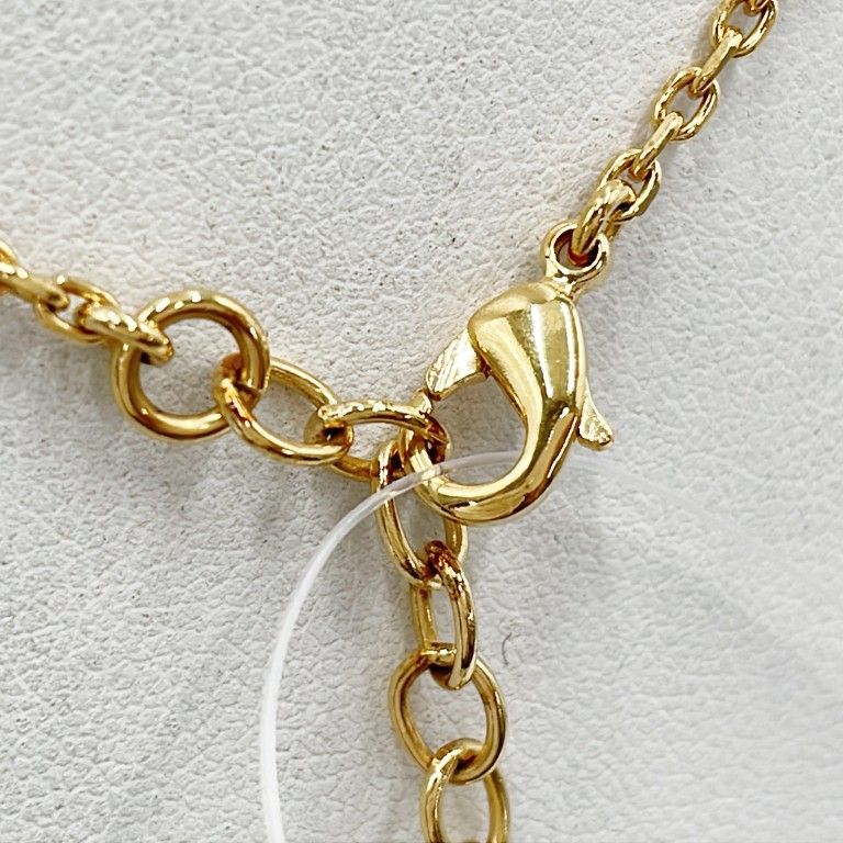 Dior Christian Necklace Dioevolution Gold Metal Rhinestone Logo