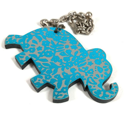 Hermes Key Holder Animal Elephant Leather Gray