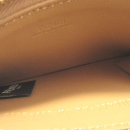 Fendi FF Diamond Leather Beige Card Case Coin Fragment