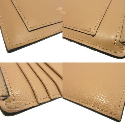 Fendi FF Diamond Leather Beige Card Case Coin Fragment