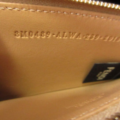Fendi FF Diamond Leather Beige Card Case Coin Fragment