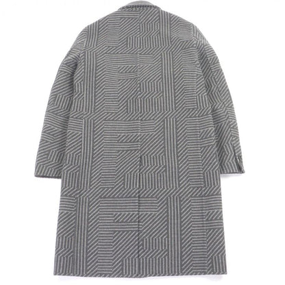 Fendi Wool Silk FF Logo Zucca All Over Pattern Chester Star Coat