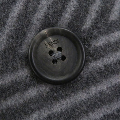 Fendi Wool Silk FF Logo Zucca All Over Pattern Chester Star Coat
