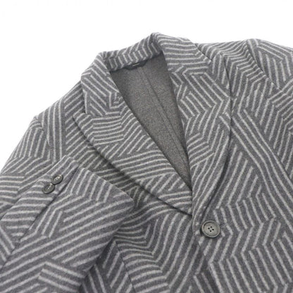 Fendi Wool Silk FF Logo Zucca All Over Pattern Chester Star Coat