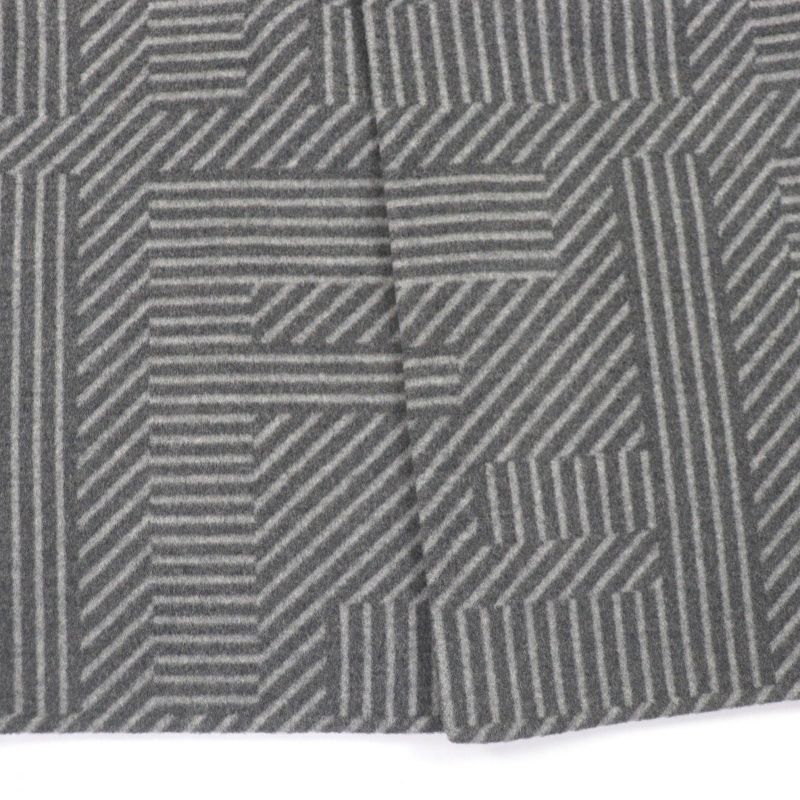 Fendi Wool Silk FF Logo Zucca All Over Pattern Chester Star Coat