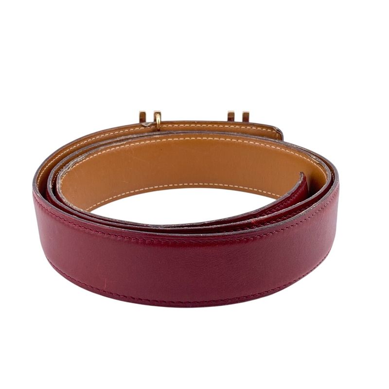 Hermes Au Carre Belt Red