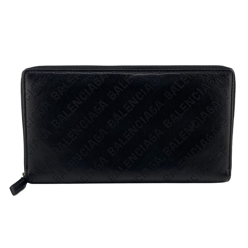 Balenciaga Round Zip Wallet Everyday Long Black