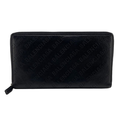 Balenciaga Round Zip Wallet Everyday Long Black