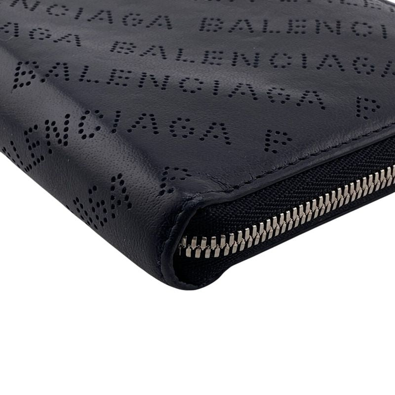 Balenciaga Round Zip Wallet Everyday Long Black