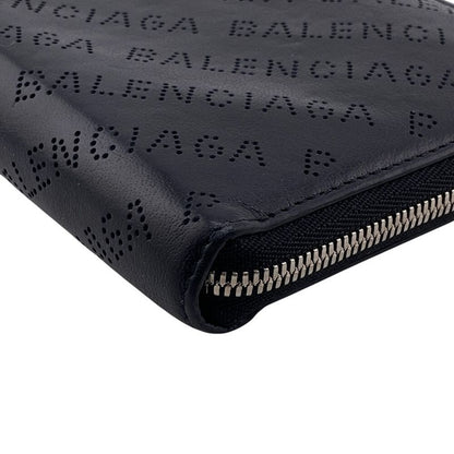 Balenciaga Round Zip Wallet Everyday Long Black