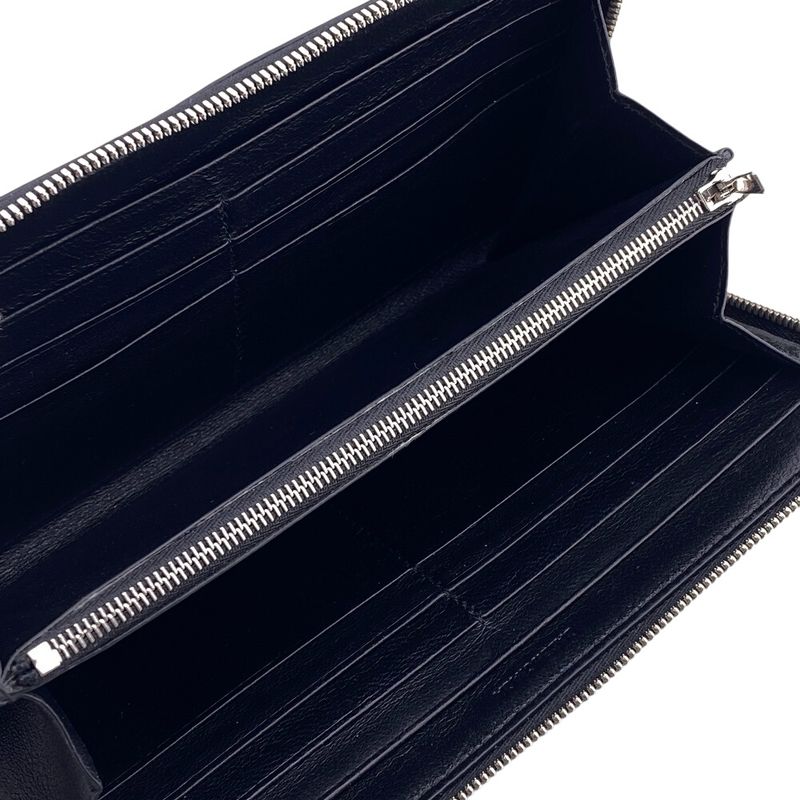 Balenciaga Round Zip Wallet Everyday Long Black