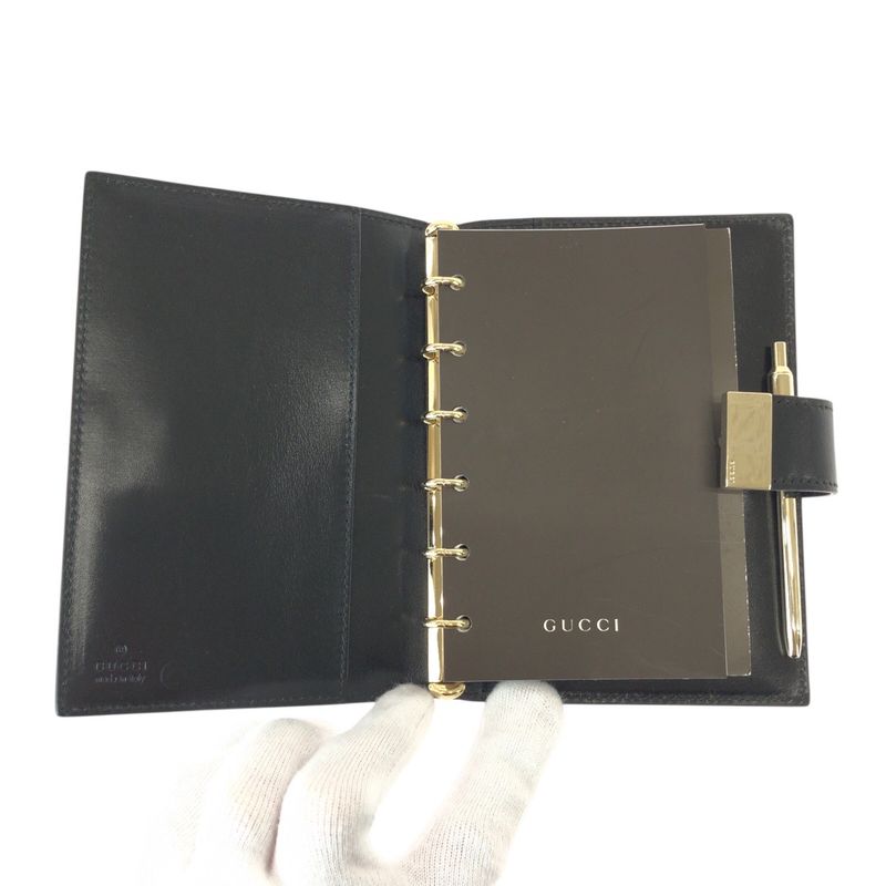 Gucci Black Silver Leather 031 Notebook Cover