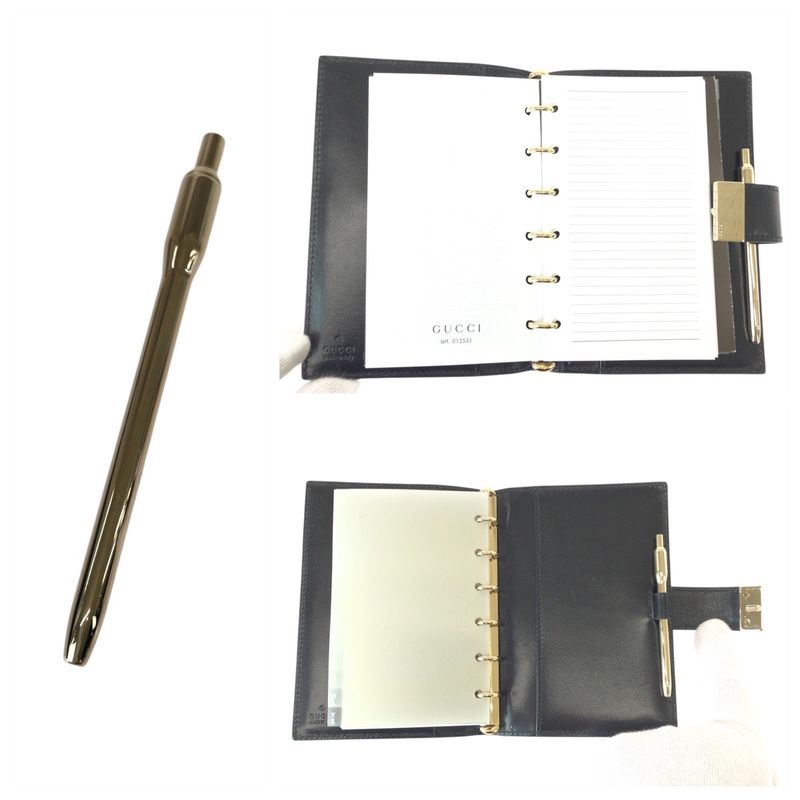 Gucci Black Silver Leather 031 Notebook Cover