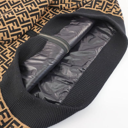 Fendi Full Zip Hoodie Zucca Pattern Reversible Black Brown Notation