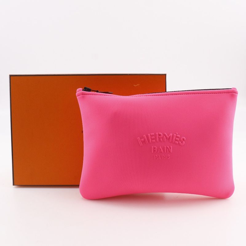 Hermes Neobain MM Polyurethane Pink Pouch