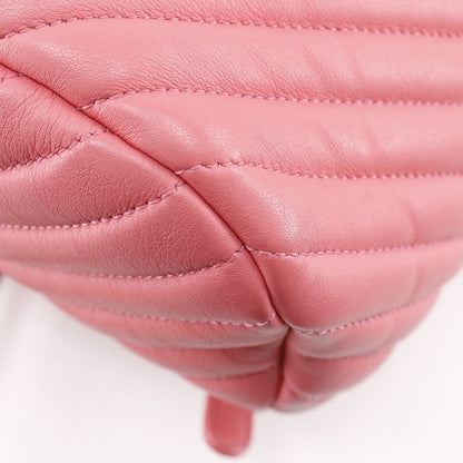 Chanel Chevron Stitch Chain Backpack Lambskin Pink