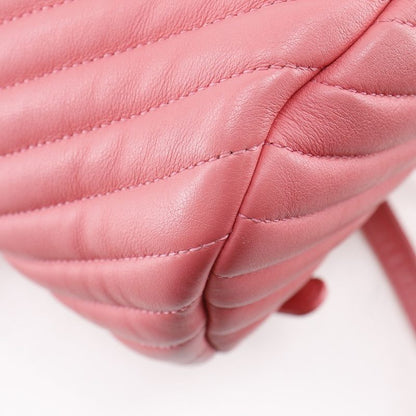 Chanel Chevron Stitch Chain Backpack Lambskin Pink