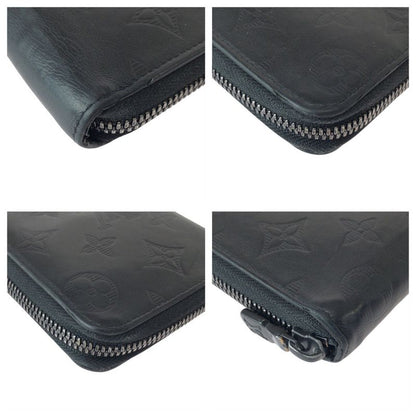 Louis Vuitton Monogram Shadow Zippy Long Wallet Vertical Black