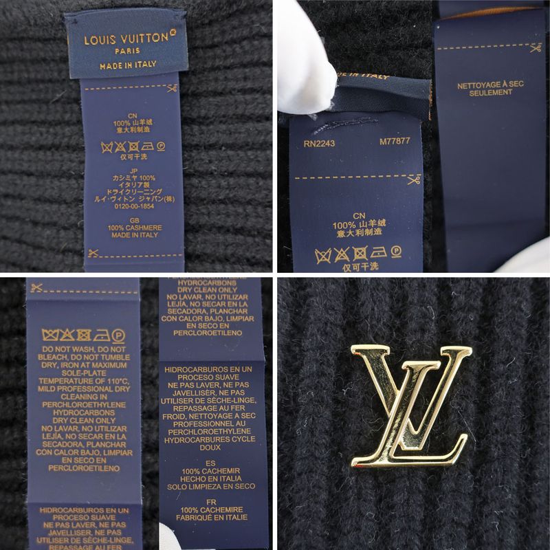 Louis Vuitton Beanie LV Spark Knit Cap Cashmere Noir Black