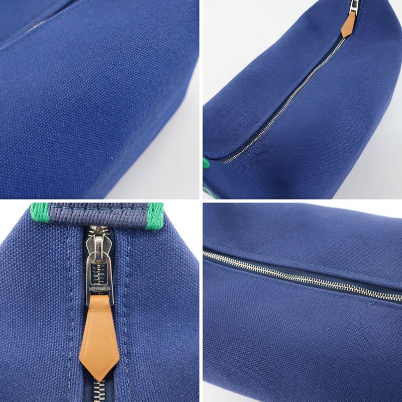 Hermes Brid-a-brac PM Blue Silver Handbag Pouch