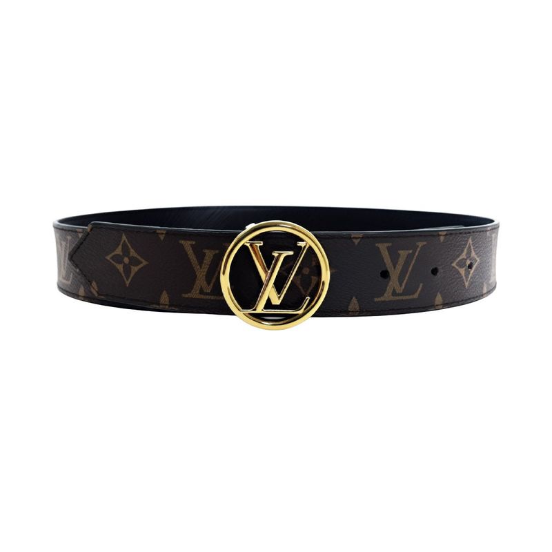 Louis Vuitton Monogram Belt LV Circle Reversible 30 75 Waist Epi LV Gold Width