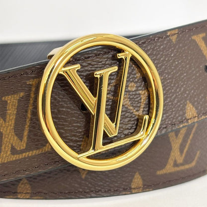 Louis Vuitton Monogram Belt LV Circle Reversible 30 75 Waist Epi LV Gold Width