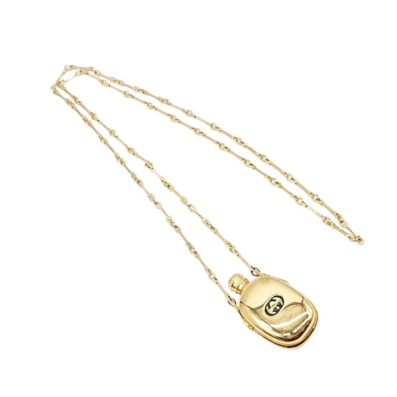 Gucci Perfume Bottle Pendant Necklace Gold