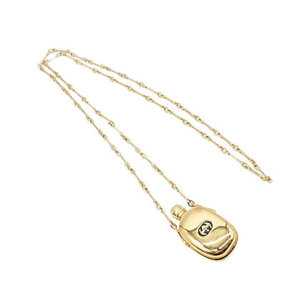 Gucci Perfume Bottle Pendant Necklace Gold