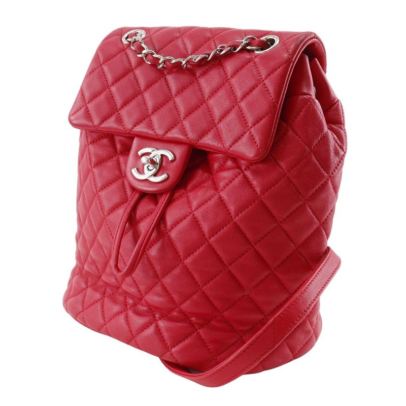 Chanel Quilted Lambskin Red Backpack
