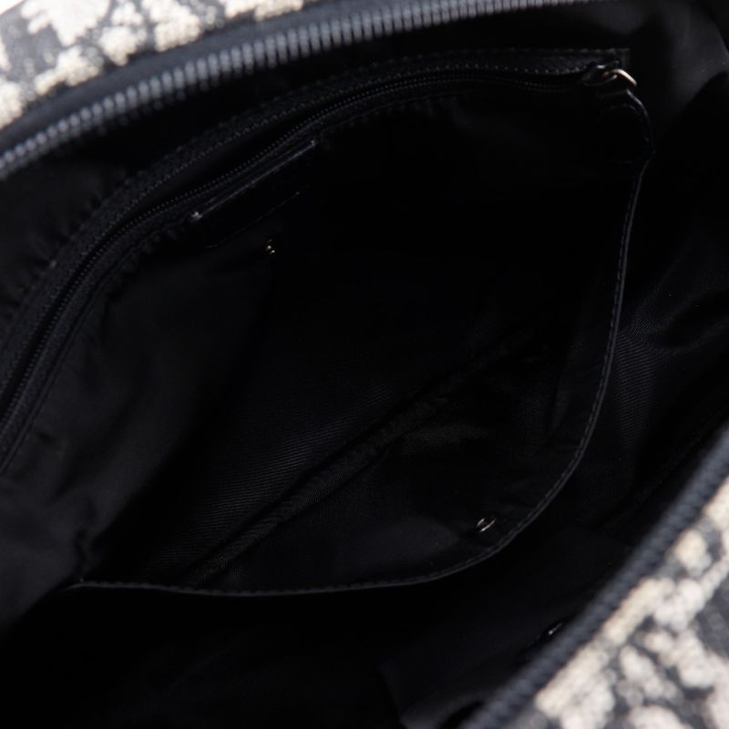 Dior Christian Double Saddle Bag Trotter Canvas Navy