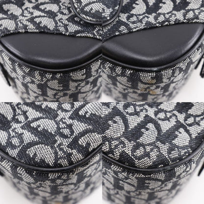 Dior Christian Double Saddle Bag Trotter Canvas Navy