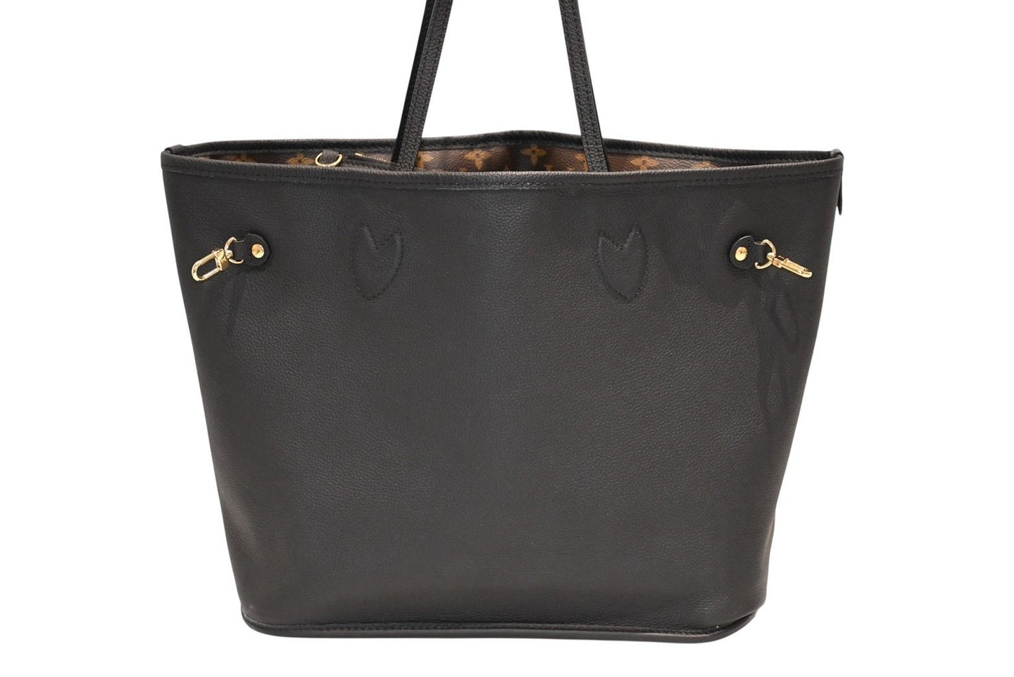 Louis Vuitton Neverfull Inside Out MM Reversible Tote Bag Black Brown Calfskin — view 3
