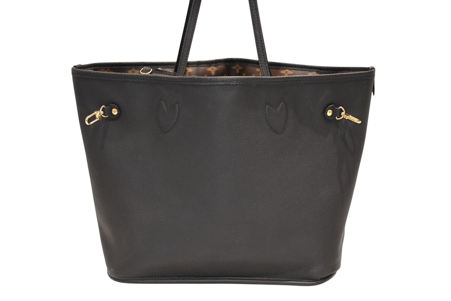 Louis Vuitton Neverfull Inside Out MM Reversible Tote Bag Black Brown Calfskin — view 3