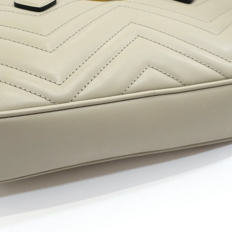Gucci GG Marmont Small Tote Leather Gray Gold