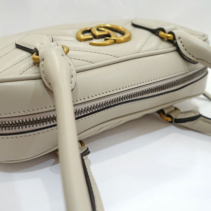 Gucci GG Marmont Small Tote Leather Gray Gold