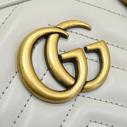 Gucci GG Marmont Small Tote Leather Gray Gold