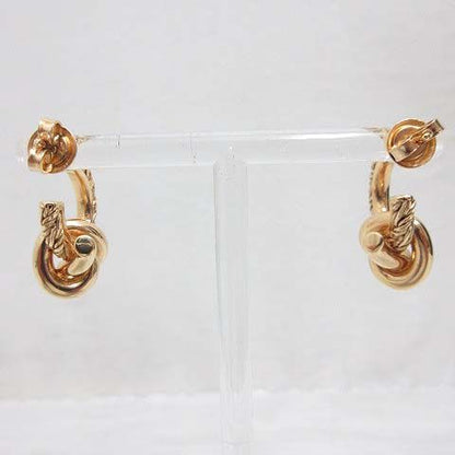Bottega Veneta Knot Earrings 18K Gold Polished Star Ring Silver