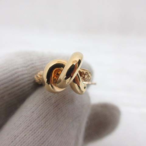 Bottega Veneta Knot Earrings 18K Gold Polished Star Ring Silver