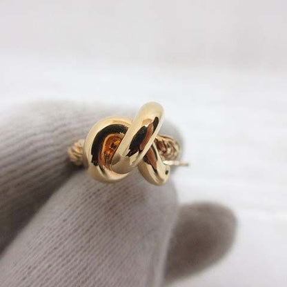 Bottega Veneta Knot Earrings 18K Gold Polished Star Ring Silver